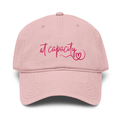 At Capacity washed cotton cap in dusty rose angled side view