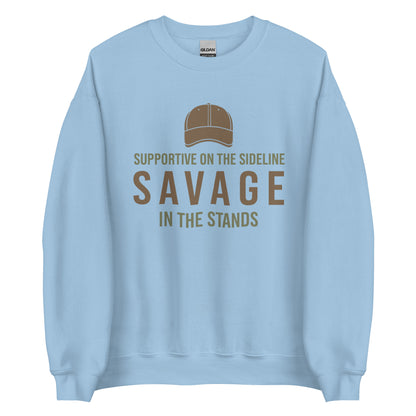 Women’s cosy sweatshirt with Savage in the Stands text