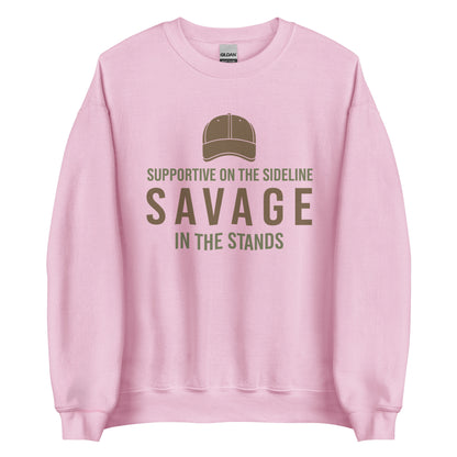 Women’s cosy sweatshirt with Savage in the Stands text