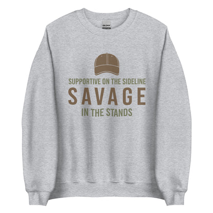 Women’s cosy sweatshirt with Savage in the Stands text