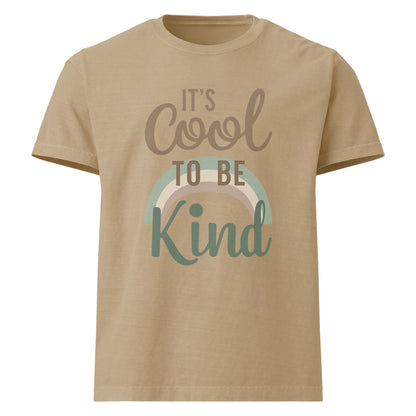It’s Cool To Be Kind oversized cotton T shirt in khaki with kindness message