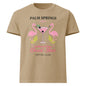 Palm Springs Social Club oversized cotton T shirt in khaki with flamingo graphic