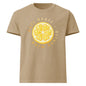 Soft Heart Strong Mind oversized cotton tee in khaki with yellow graphic