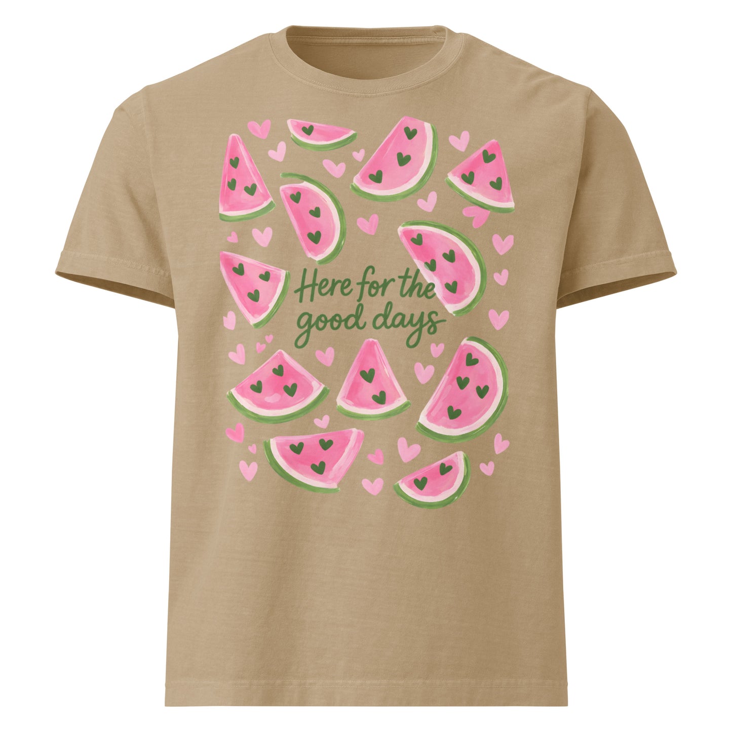 Here For The Good Days oversized T Shirt with watermelon graphic