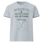 Margaritas and Motherhood oversized cotton T shirt in light blue with cocktail graphic