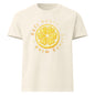 Soft Heart Strong Mind oversized cotton tee in vintage white with yellow graphic