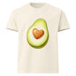 Avo Heart oversized cotton T shirt in vintage white with avocado heart graphic