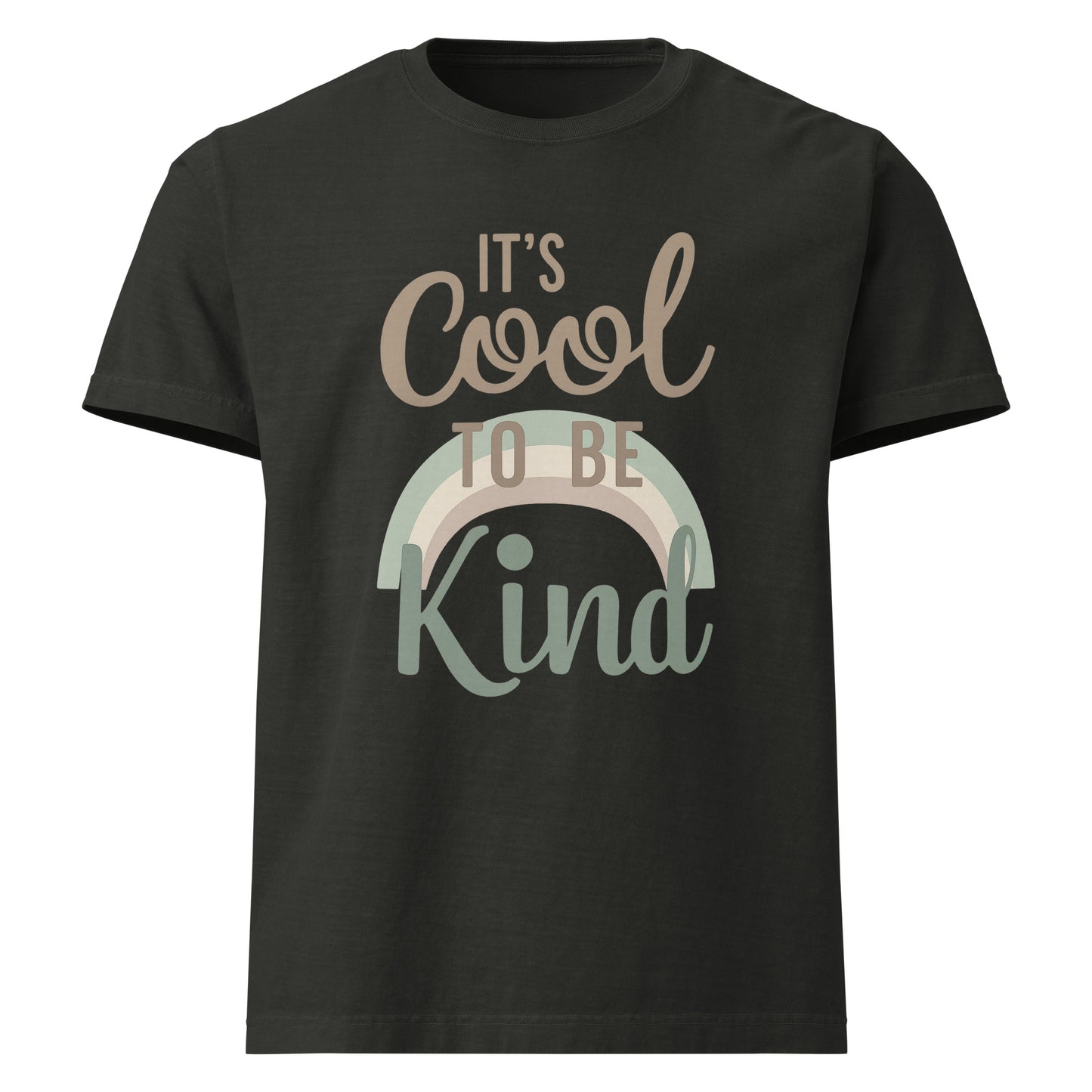 It’s Cool To Be Kind oversized cotton T shirt in washed black with kindness message
