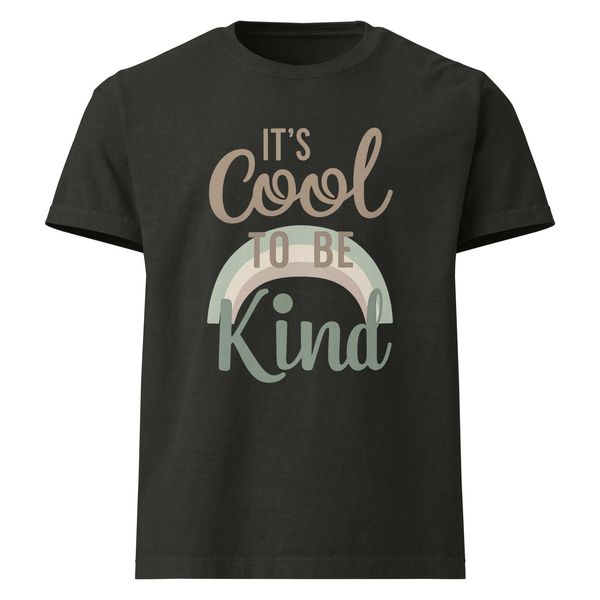 It’s Cool To Be Kind oversized cotton T shirt in washed black with kindness message