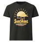 Made of Sunshine oversized cotton tee in washed black with yellow sunshine graphic