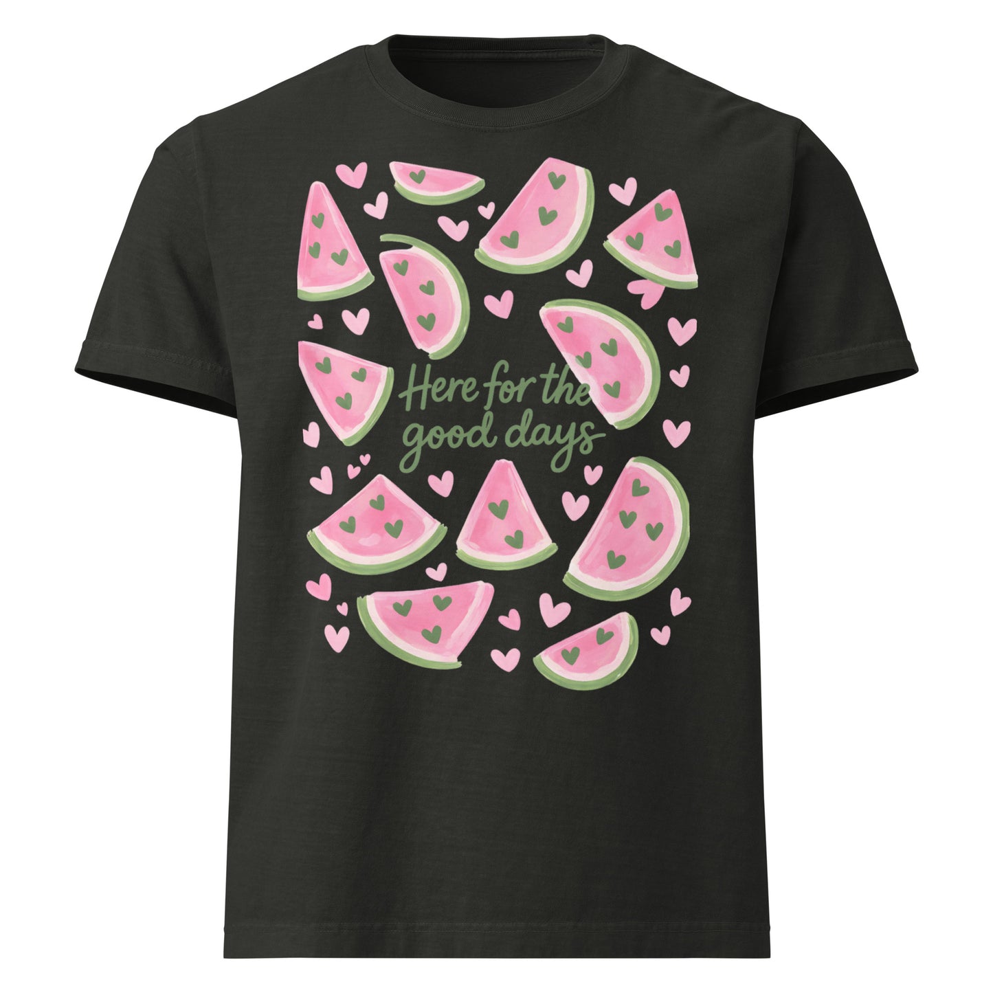 Here For The Good Days oversized T Shirt with watermelon graphic