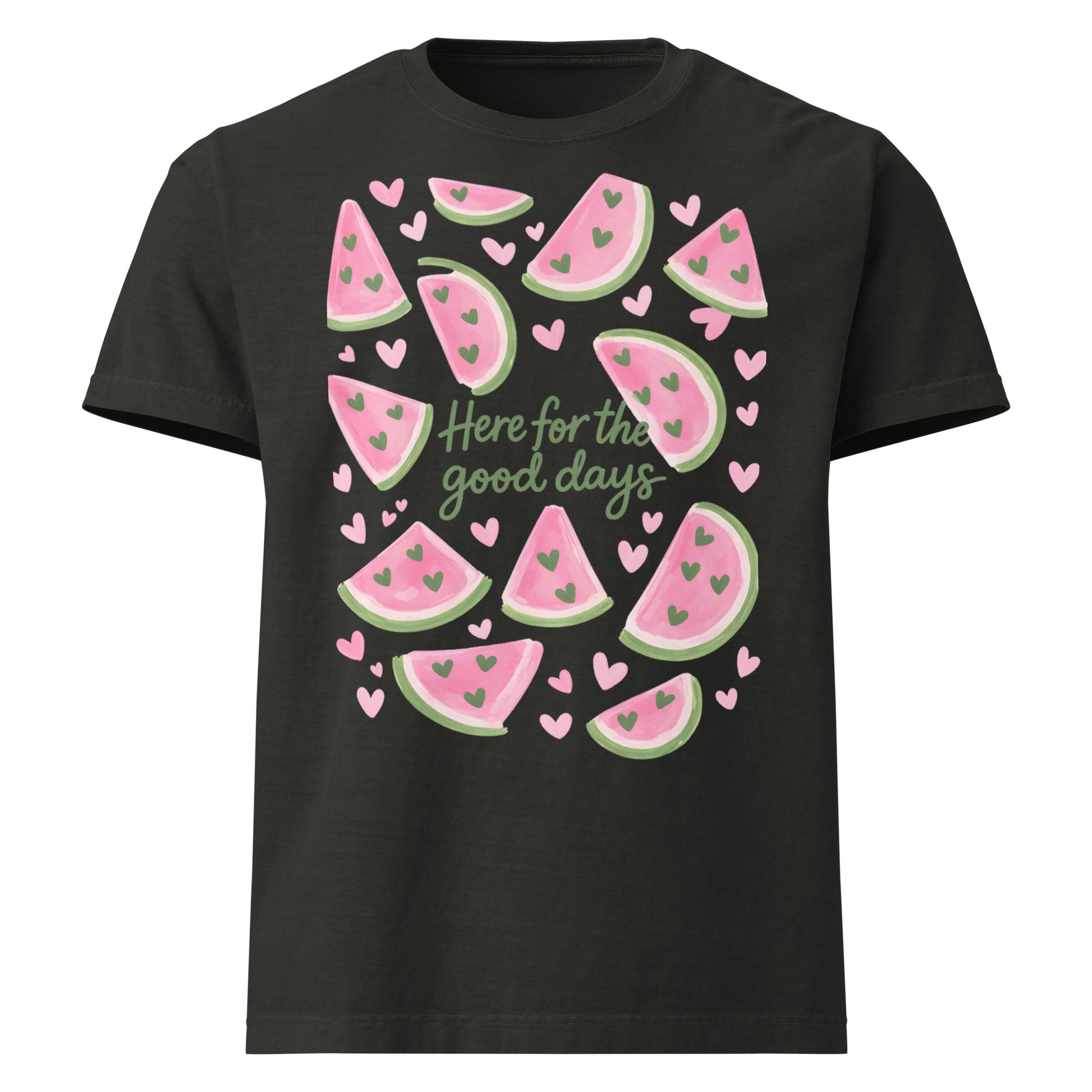 Here For The Good Days oversized T Shirt with watermelon graphic