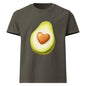 Avo Heart oversized cotton T shirt in washed charcoal with avocado heart graphic