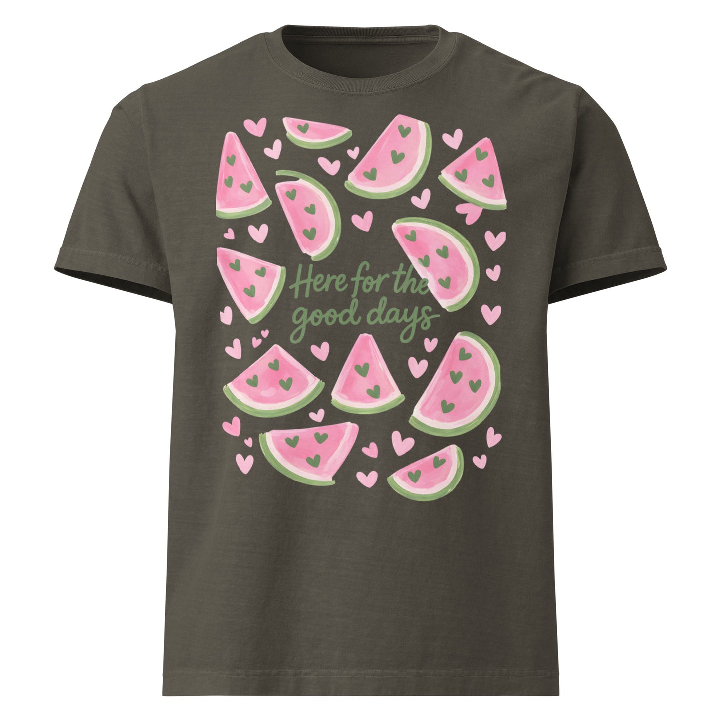 Here For The Good Days oversized T Shirt with watermelon graphic