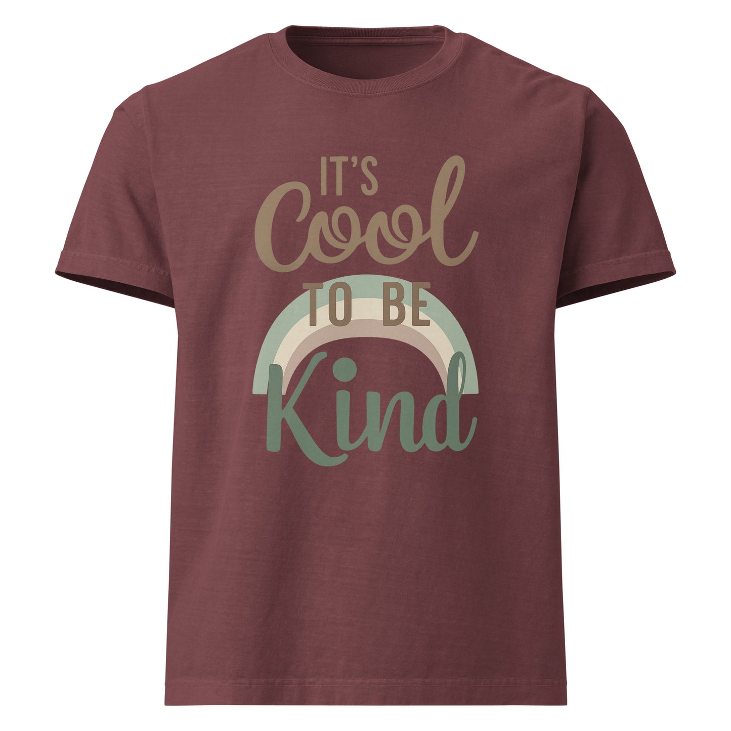It’s Cool To Be Kind oversized cotton T shirt in washed maroon with kindness message