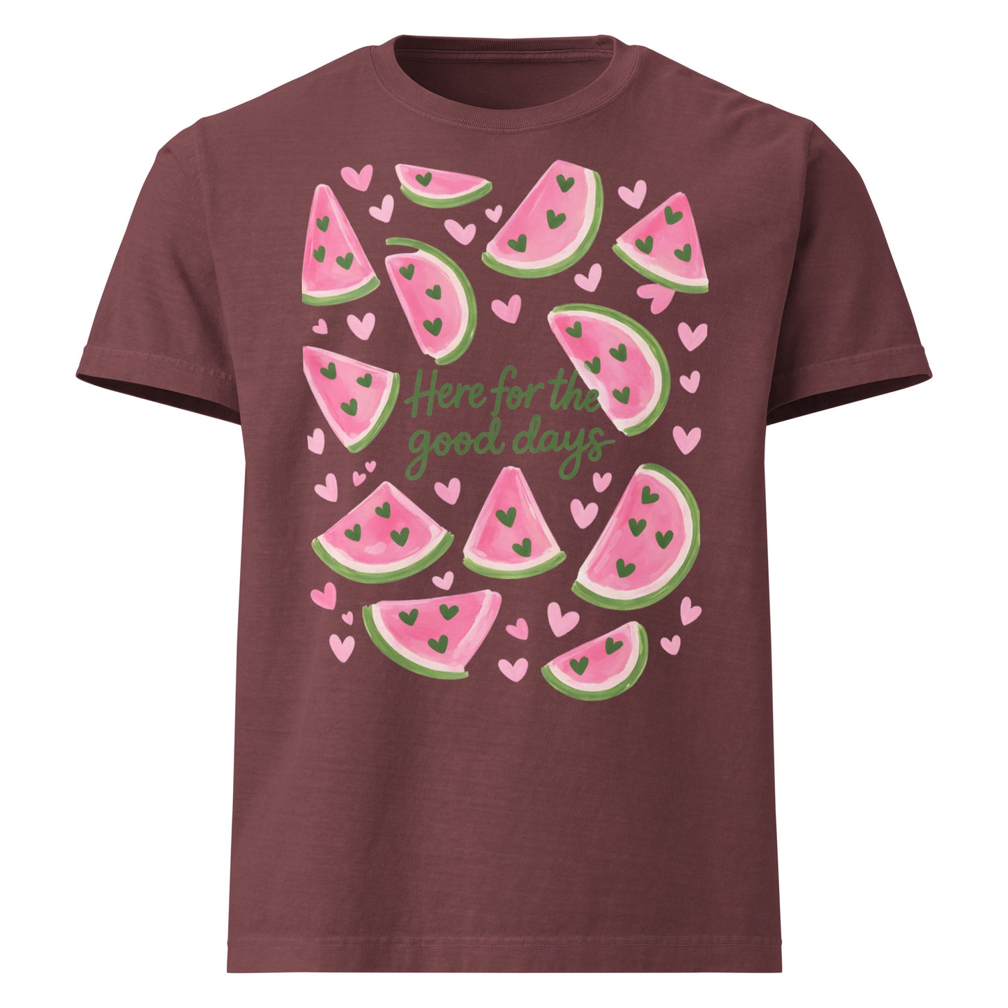 Here For The Good Days oversized T Shirt with watermelon graphic