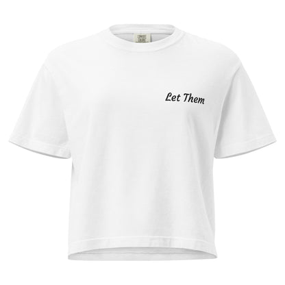 Let Them embroidered women’s mid length cotton tee