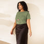 Soft cotton women’s T Shirt styled with high waisted pants