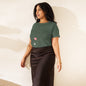Soft cotton women’s T Shirt styled with high waisted pants