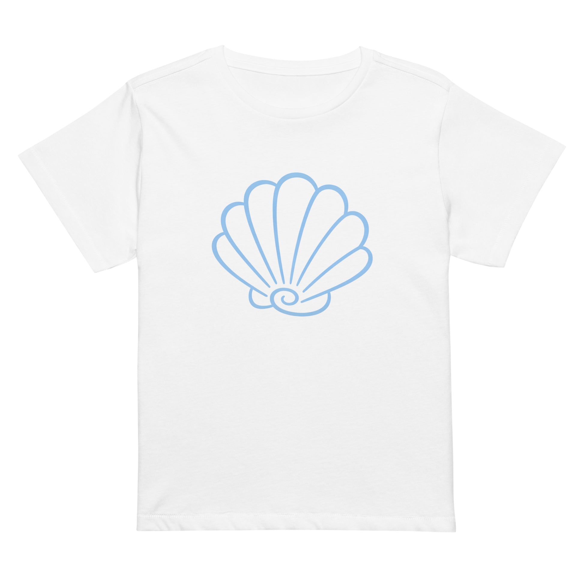 Minimal shell graphic women’s high waisted tee by VibeWear